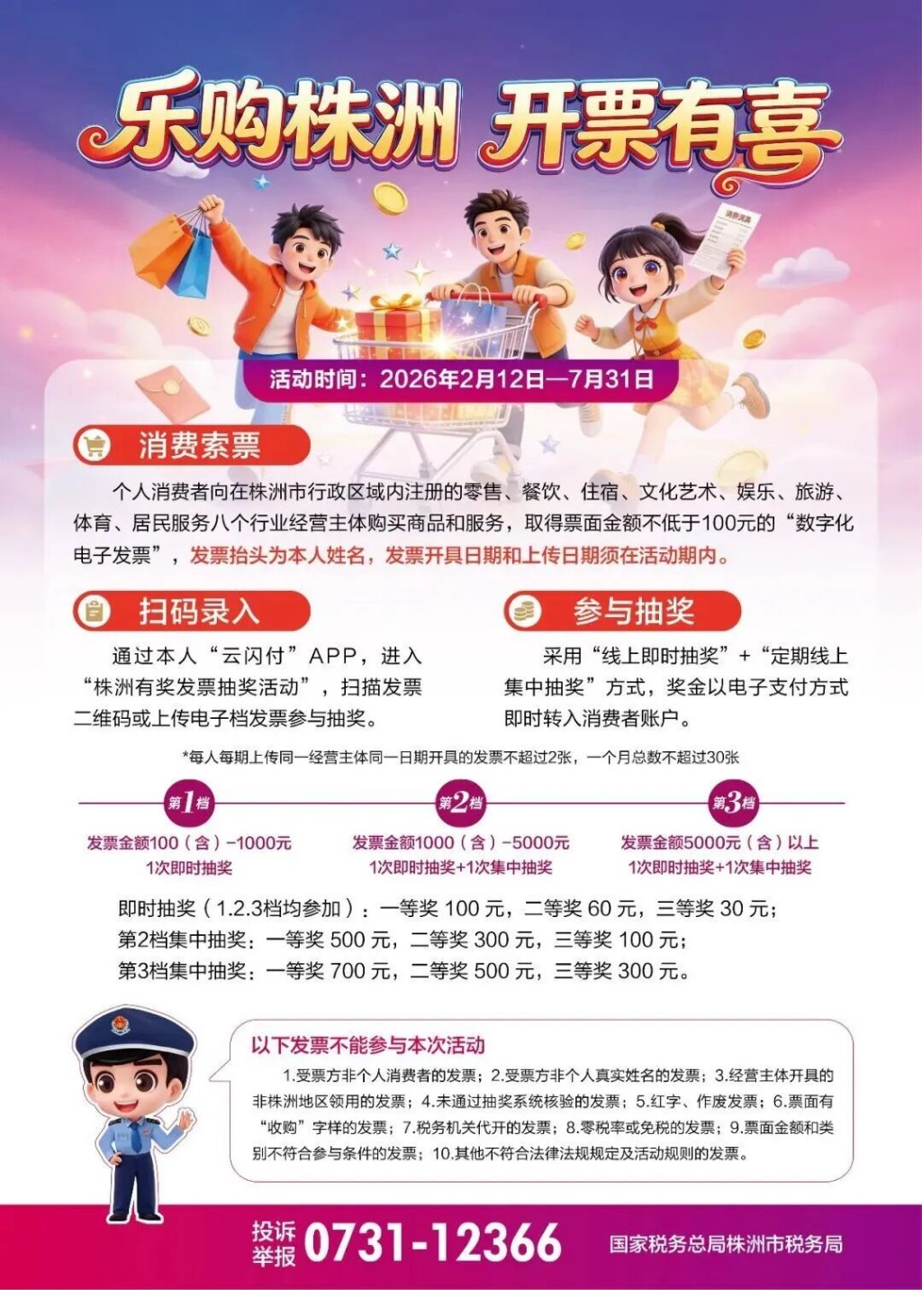 “乐购株洲 开票有喜”！有奖发票兑奖流程来了