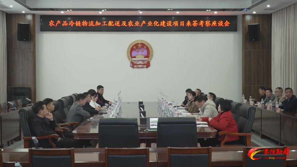 农产品冷链物流加工配送及农业产业化建设项目考察团来茶考察洽谈