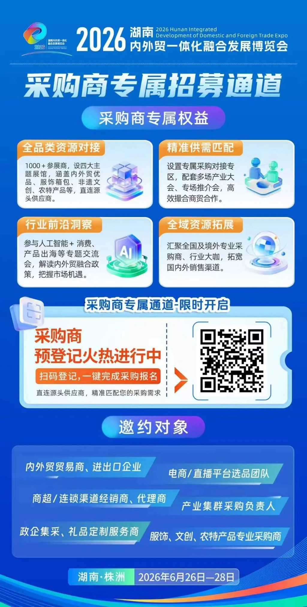 2026湖南内外贸一体化融合发展博览会采购商招募通道开启！