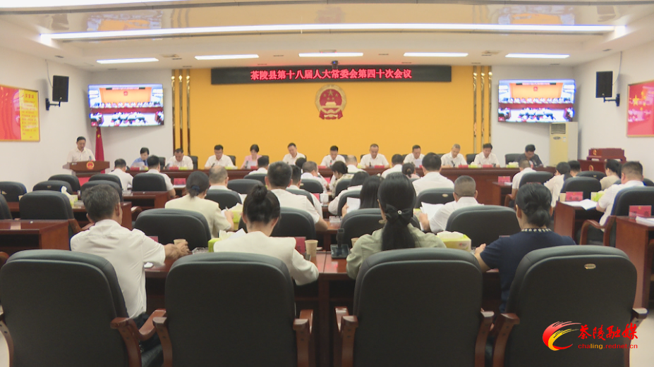 茶陵县第十八届人民代表大会常务委员会第四十次会议召开
